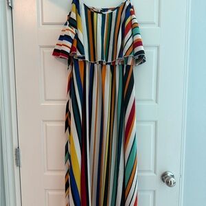 Multicolor Striped Maxi Dress